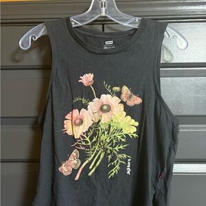 Levi's Black Floral Butterfly Muscle Tee